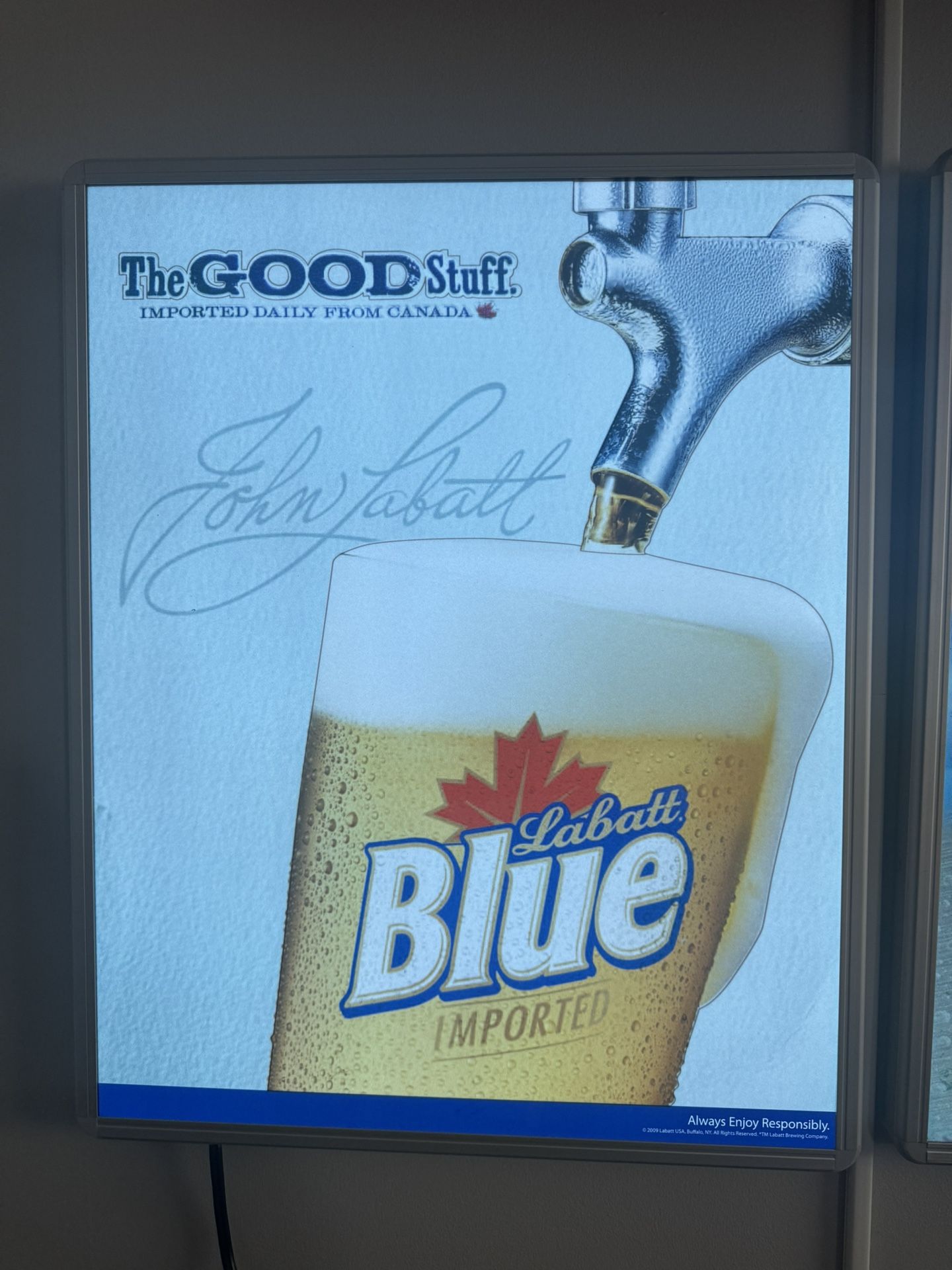 Labatt Blue Beer Sign