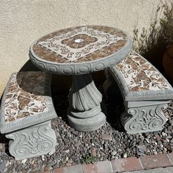 New Coffee Table With 2 Benches Made Out Of Cement Perfect Gift 🎁 