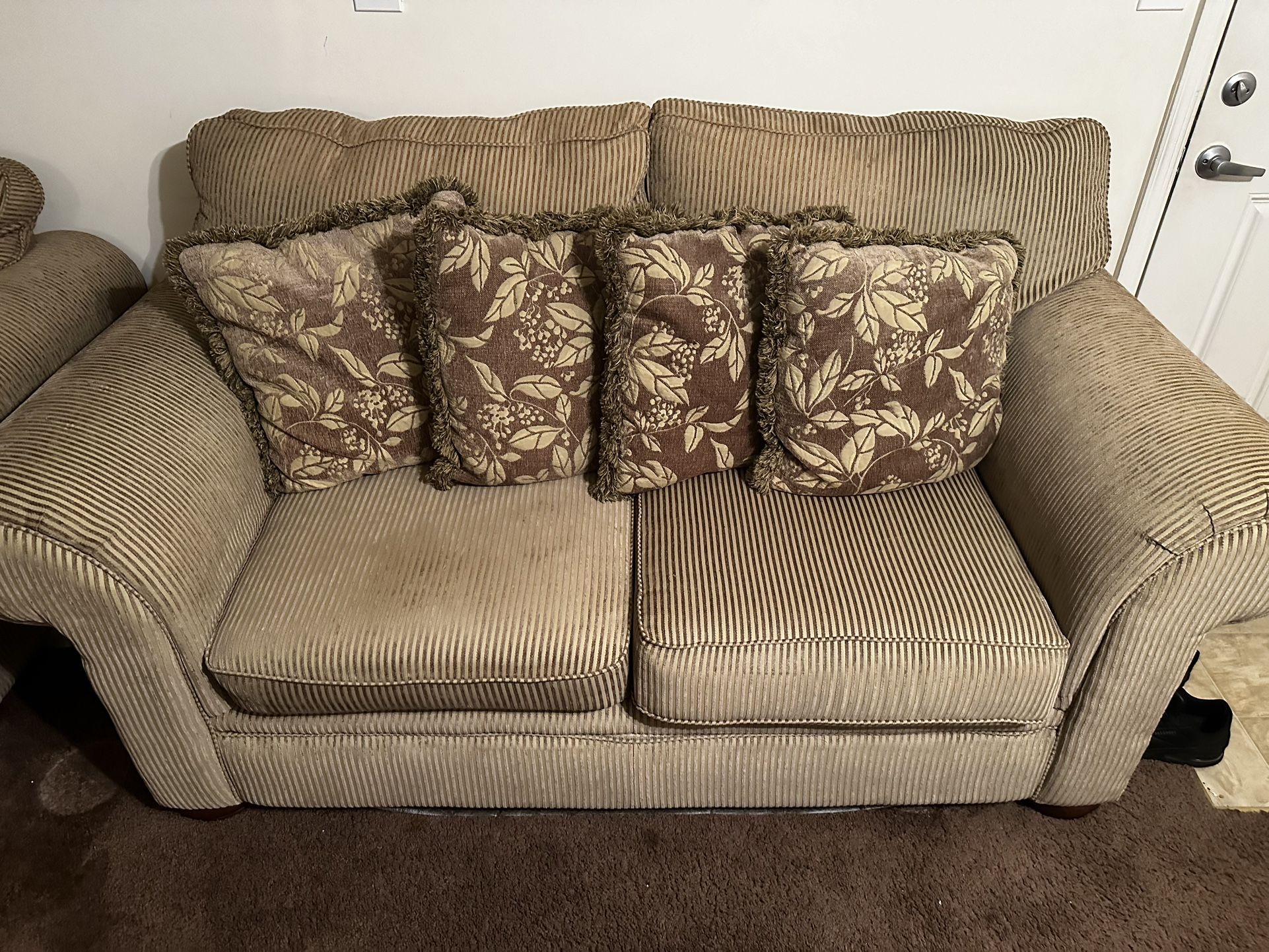 Tan Sofa and Love Seat