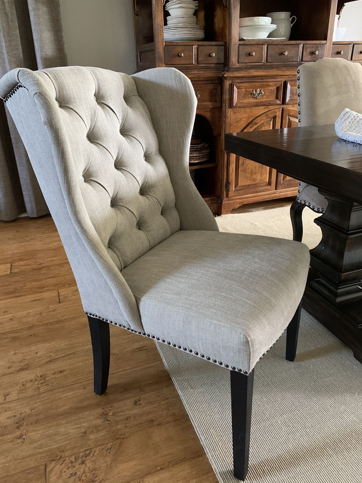 Pottery Barn Thayer Tufted Wingback Dining Chair