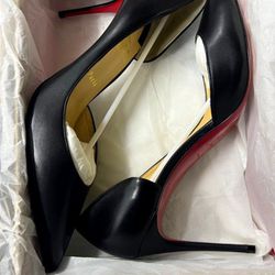 Authentic Christian Louboutin Black Leather Iriza 85 in rare size 43 (fits US size 11)