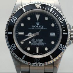 Rolex Sea-Dweller 16600 Silver Oyster Bracelet with Black Bezel Box and Papers