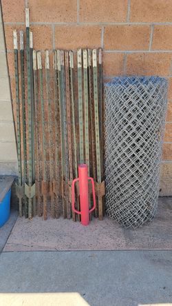 Metal fence posts, driver & fencing