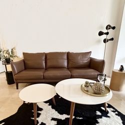 Macys Kettner 88" sofa Leather Russet Color 