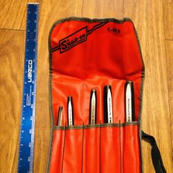 Snap-On Tools Vintage Chisel Set & Storage Pouch. Made In USA 🇺🇸!