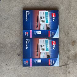 TWO PACKS 5689 Avery White Postcards For Laser Printer - 2 X 200= 400 Postcards!