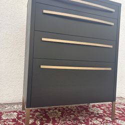 black mini v neck dress Tiko 5-Drawer Tallboy - Black Oak | Storage Dresser main image 0