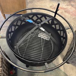 Sizzim 36 in. Black Round Fire Pit 