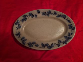 Vintage stoneware called blueberry.