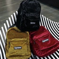 Supreme Velvet Backpack Black 