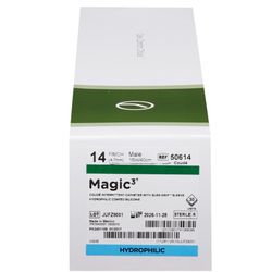 Magic3 Hydrophilic Male Intermittent Coude Tip Catheter with Sure-Grip, 16" Length