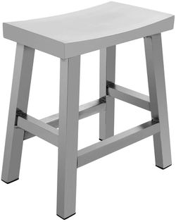 18" Stainless Steel Dining Stool, Satin Brushed Finish
