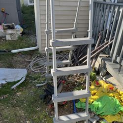 Coleman Power Steel 18’ x 48” Round Metal Frame Above Ground Pool Ladder