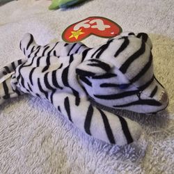 This is a Ty Beanie Baby Blizzard the White Tiger. 