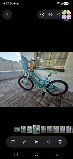 Kids Teal and Purple Mountain Bike