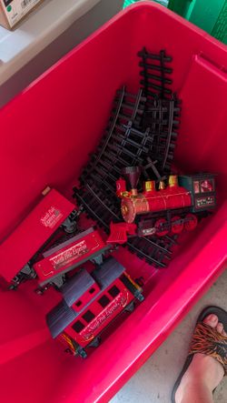 Christmas train and wreath