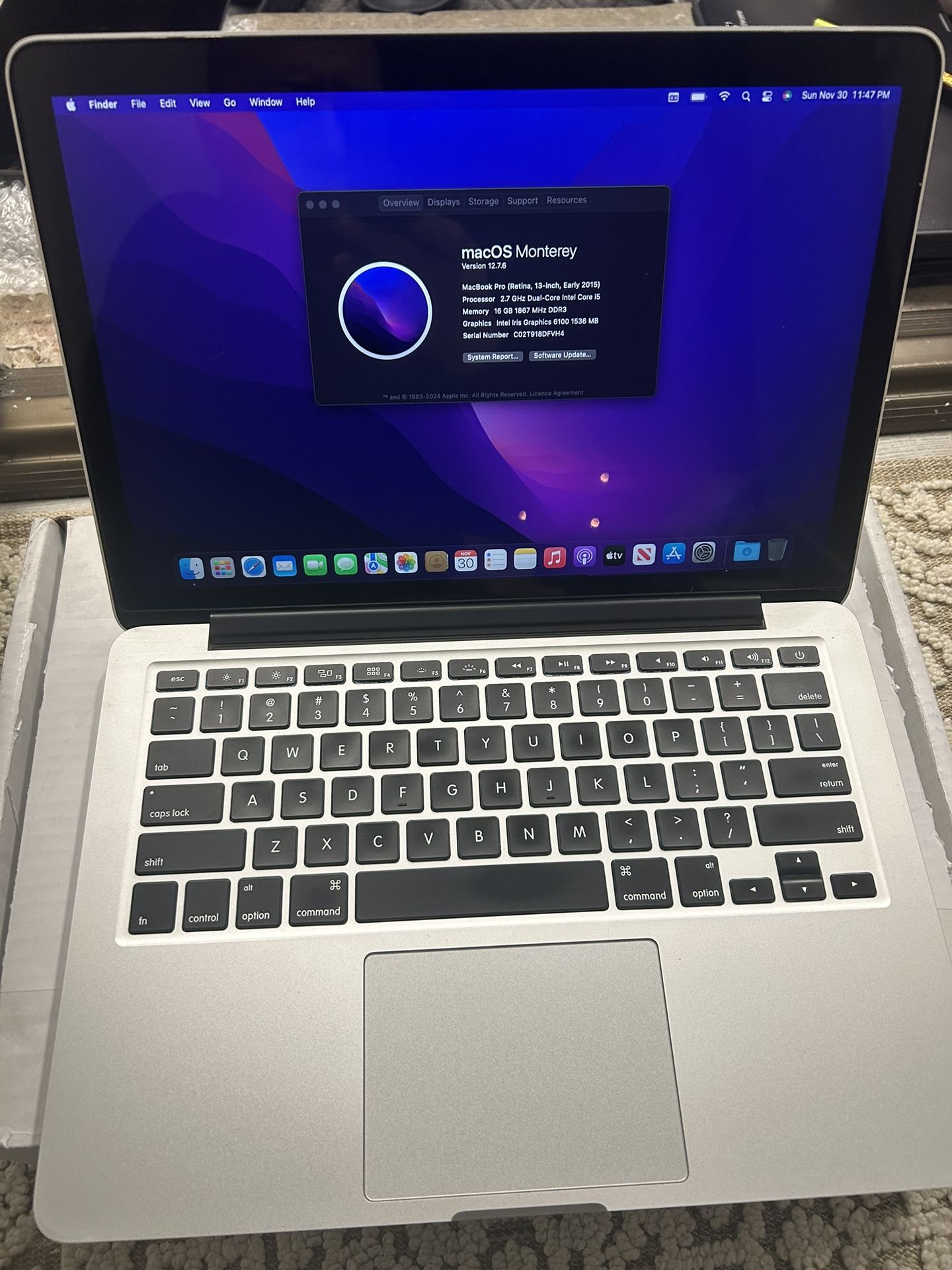 MacBook Pro 13.3” Retina 16GRAM 512Gb