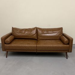 Brown Leather Couch 