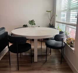 Black Boucle dining chairs - set of 6