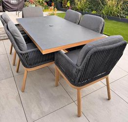Bracken Outdoor 6 seater dining set -Santiago NEW