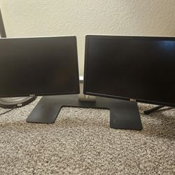 Dual Dell Monitors & Stand 