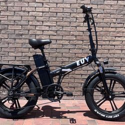1000 Watt Folding Electric Bike Lightweight 20x3.0 Fat Tire, 20ah, 32mph, 50-80 Mile Range, Heavy Duty Rear Rack