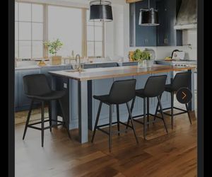 Abraham 24 in. Black Metal Counter Height Bar Stool Faux Leather Bucket Bar stool with Back Counter Stool (Set of 4