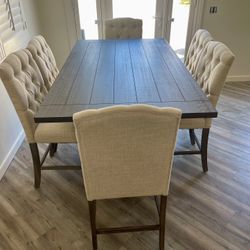 7pc Rustic Counter Height Dining Table Set