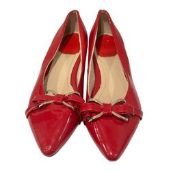 Dior Red Patent Leather Pointed Toe Ballet Flats, Patent Leather, Size 37