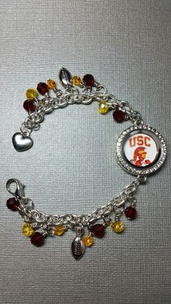 USC Trojans Football Charm Locket Bracelet