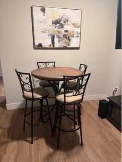 High Top Table Dining Set with 4 Chairs