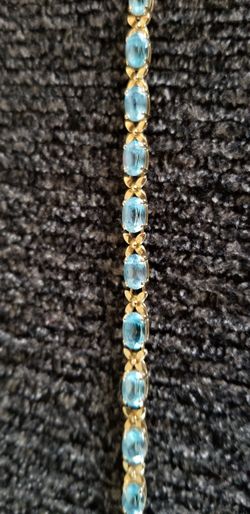 Aquamarine Gemstone Bracelet..New 7"