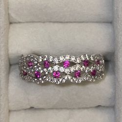 Stirling Silver CZ, Israeli Precious Stone Ring Size Size 8