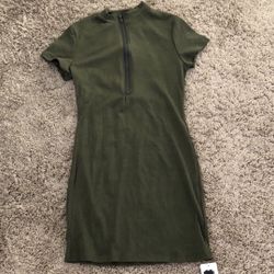 olive green fitted dress