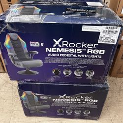 X Rocker PC Computer Video Gaming Office Pedestal Chair, Built in Audio Speakers, New in Box