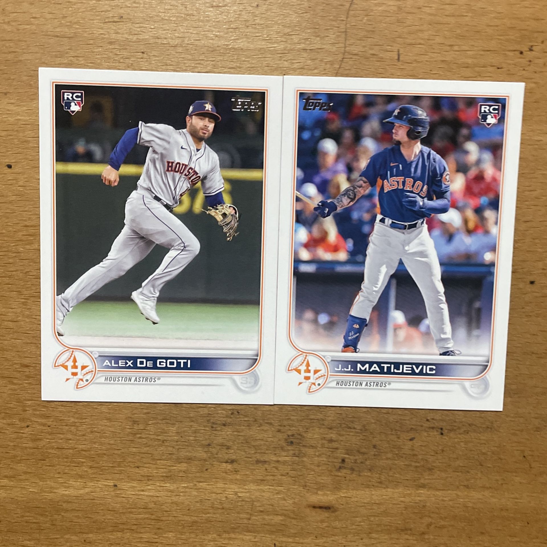 2022 TOPPS UPDATE ASTROS 2 CARD ROOKIE LOT 