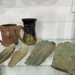 Designer Vegan Dining Set - Rustic Earthy Natural Plant Styled Dishes