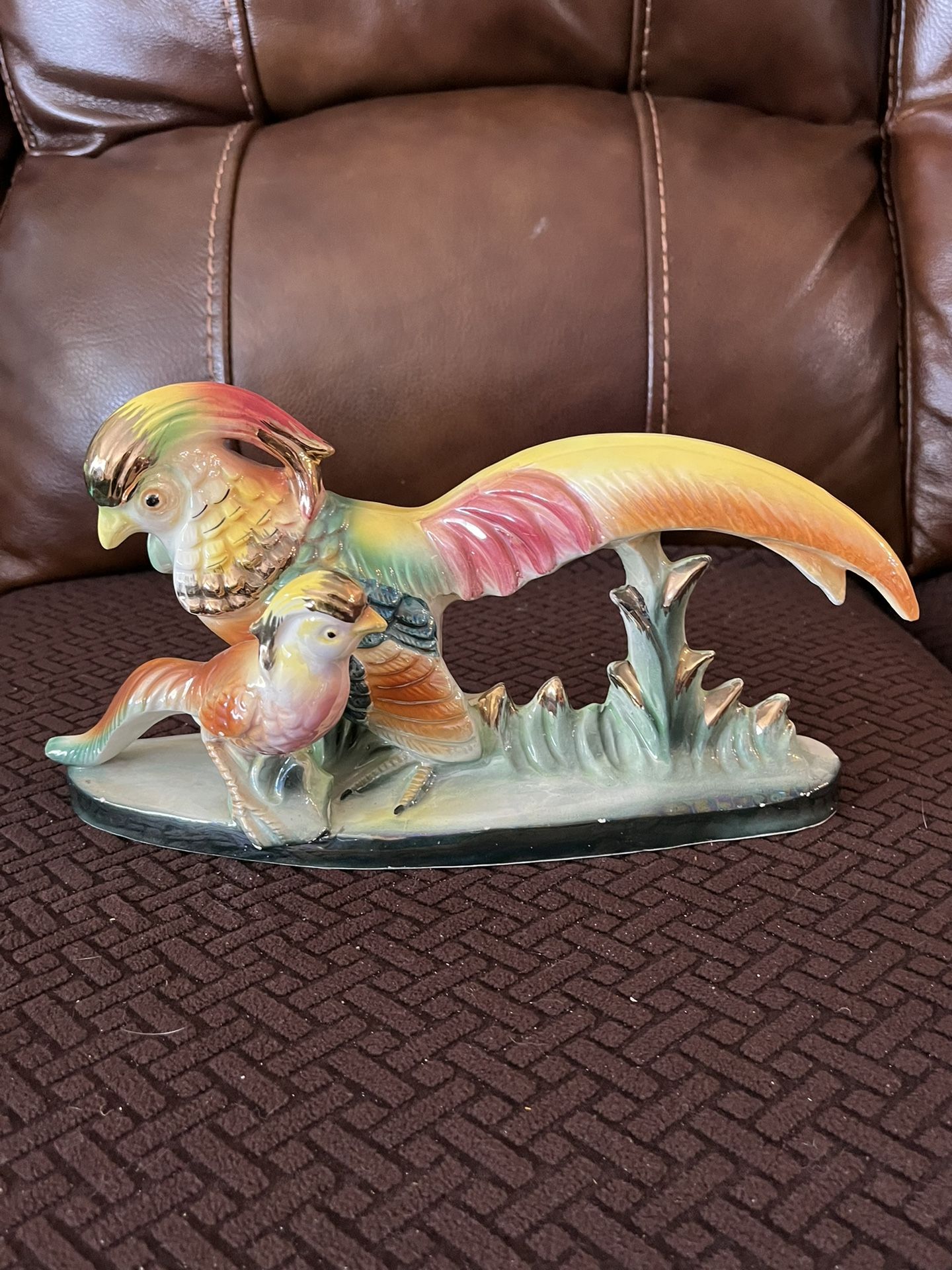 Statue, Pheasant & Baby, Vintage, Japan