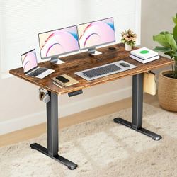 55" x 24" Electric Height Adjustable Standing Desk with Memory Presets, Ergonomic Sit-to-Stand Desk for Home Office