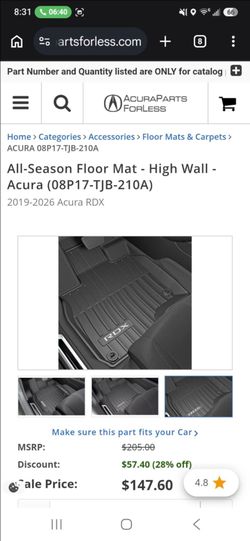 Acura RDX all weather floor mats