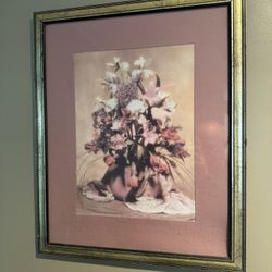Large Framed Flowers Print