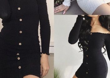 Black and creme color dress