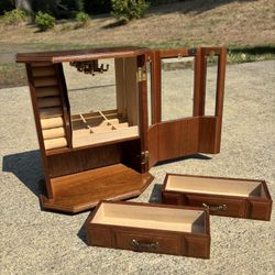 Vintage Wooden Jewelry Armoire