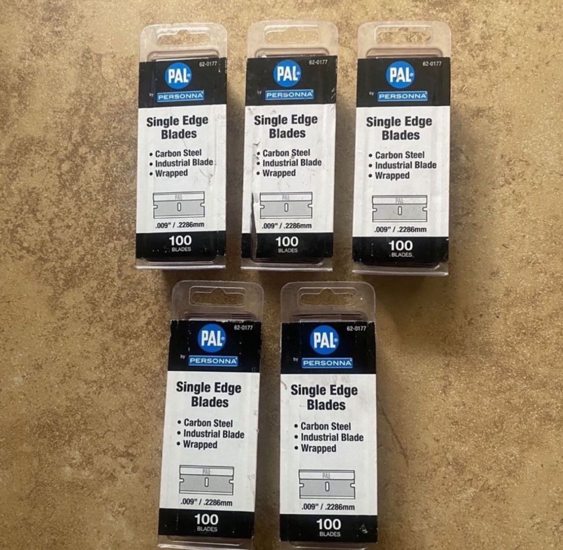 Single Edge Blades Carbon Steel Industrial Blade Wrapped 5 Pack 100 Units each Pack