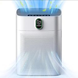 MORENTO Air Purifiers for Home Large Room up to 1076 Sq Ft with PM 2.5 Display Air Quality Sensor for Pet Hair, Double-sided Air Inlet, 24db, White, 1