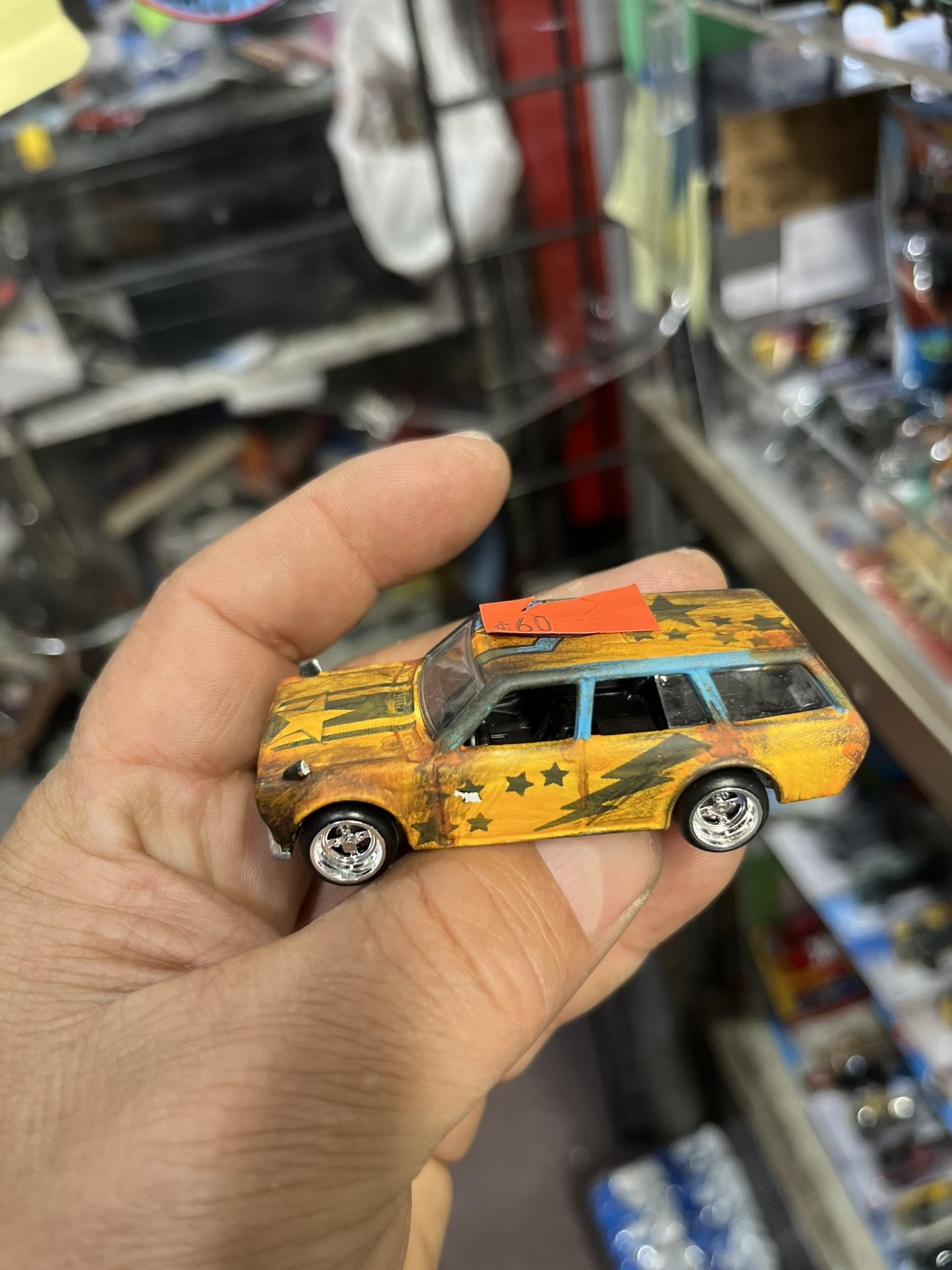 Custom painted, custom wheels Hotwheels Datsun 510 bluebird