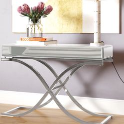 Everly Quinn Glass Top Console Table *New In The Box