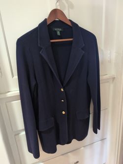 Cotton Blazer Navy Blue