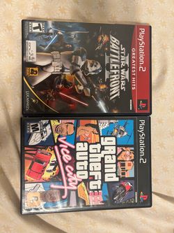 PS2 Game Bundle – Star Wars Battlefront II & GTA Vice City