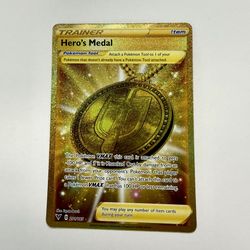 2020 Pokémon Vivid Voltage Secret Full Art Hero's Medal 201/185